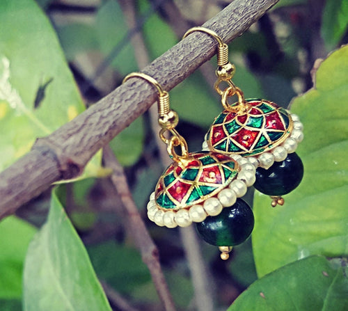 Indian meena kari earrings-Meena Earrings- Indian earrings- Dangle earrings- Tribal Gypsy Earrings- Boho earrings- Jewelry- Bohemian jewelry
