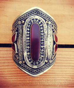 Aqeeq Bracelet- Afghan Aqeeq Bracelet- Ethnic bohemian bracelet- Pakistani jewelry- Afghan jewelry- Silver Aqeeq jewelry- Statement bracelet