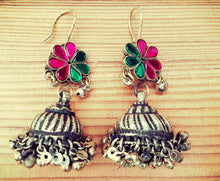 Vintage Kuchi Tribal Jhumka Earrings – Bohemian Flower Dangle Jewelry