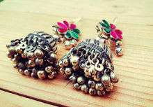 Vintage Kuchi Tribal Jhumka Earrings – Bohemian Flower Dangle Jewelry