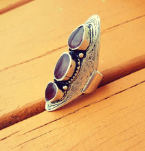 Aqeeq Stone Ring: Afghan Kuchi Silver Saddle Ring, Size 9
