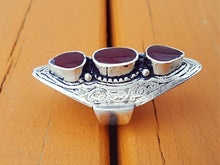 Aqeeq Stone Ring: Afghan Kuchi Silver Saddle Ring, Size 9