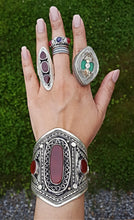 Aqeeq Stone Ring: Afghan Kuchi Silver Saddle Ring, Size 9