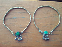 Gold Anklets – Green onyx anklet- Tribal Foot Jewelry
