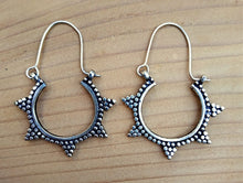 Tribal earring- Boho earrings-Hoop earrings- Dangle earrings- Silver earring- Large hoops- Star earring- gypsy jewelry- Crescent earring