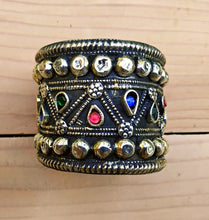 Antique Afghan Silver Cuff Bracelet: Tribal Boho Statement Jewelry