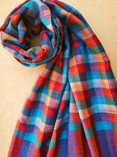 Handmade Cashmere Scarf: Lightweight Plaid Shawl Wrap