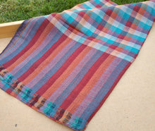 Handmade Cashmere Scarf: Lightweight Plaid Shawl Wrap
