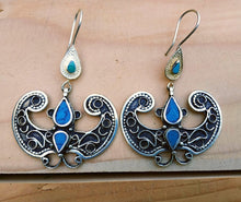 Turquoise Butterfly Earrings: Afghan Kuchi Boho Dangle Earrings