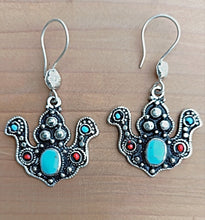 Turquoise Bird Earrings: Vintage Afghan Tribal Jewelry