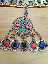 Gypsy Bellydance Ring- Afghan Jewelry- Afghan ethnic jewelry- silver antique Kuchi Jewelry- Afghan cuff bracelet- Haath Phool- Afghan Panja