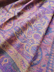 Handwoven Pure Cashmere Scarf: Kani Gold Border Pashmina Shawl