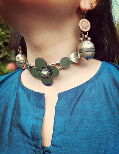 Handmade Afghan Coin Necklace: Tribal Bohemian Belly Dance Jewelry