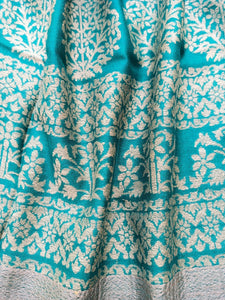 Sea Green Cashmere Scarf: Himalayan Wool Stole, Winter Shawl