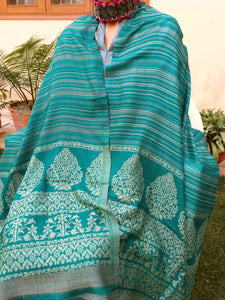 Sea Green Cashmere Scarf: Himalayan Wool Stole, Winter Shawl