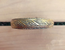 Hand Carved Gold Plated Bangle: Adjustable Tribal Cuff Bracelet