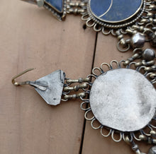 Lapis Lazuli Sterling Silver Kuchi Earrings: Afghan Tribal Jewelry