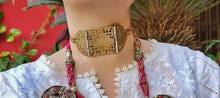 Handmade Gold Choker Necklace: Pakistani Tribal Statement Jewelry