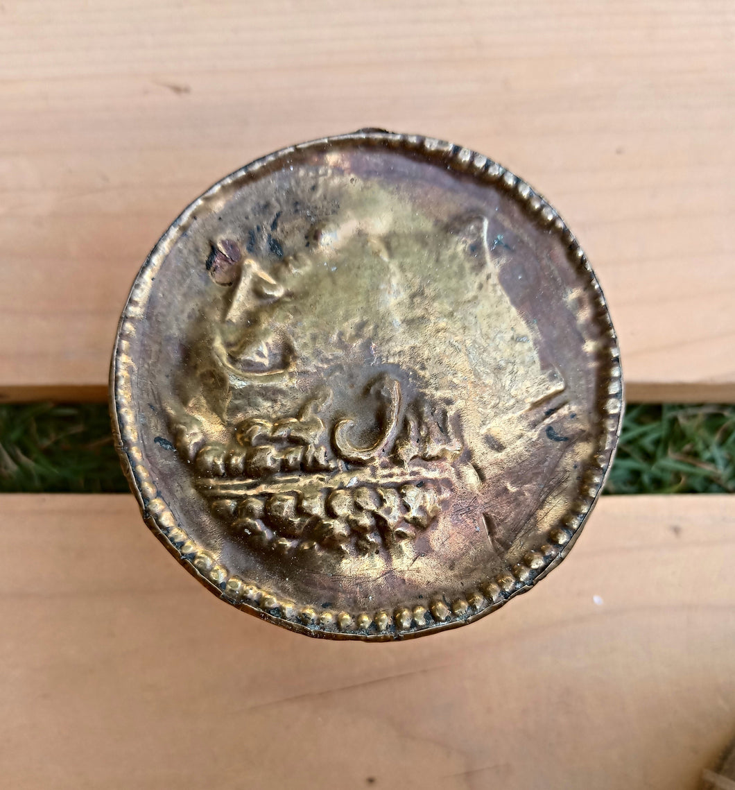 Vintage Islamic Brass Seal: Afghan Art, Paperweight (5 inch)