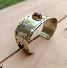 Vintage Aqeeq Stone Cuff Bracelet: Gold Washed Silver Kazakh Tribal Jewelry