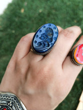 Handmade Lapis Lazuli Signet Ring: Afghan Tribal Jewelry