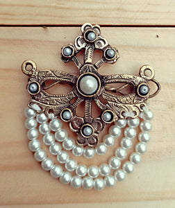 Kuchi Tribal Pearl Hairpin: Afghan Boho Hair Jewelry