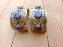 Tuareg Lapis  cuff bracelet- Tribal afghan jewelry- Vintage jewelry- Ethnic tribe jewelry- Turquoise stone- Stone jewelry