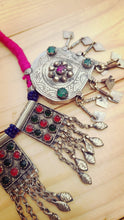 Antique Tribal Silver Amulet Necklace: Afghan Boho Pendant Chain