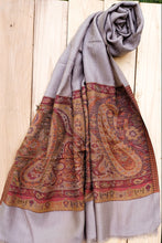 Handwoven Pure Cashmere Scarf: Kani Gold Border, Lightweight Shawl
