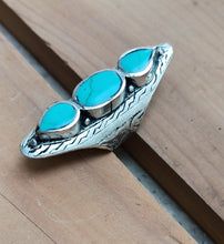 Turquoise Ring- Kuchi Ring- Afghan jewelry-  Saddle ring. statement ring. Stone rings. Bohemian Afghan ring. Gypsy Nomadic Ring- boho ring