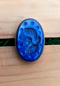 Handmade Lapis Lazuli Signet Ring: Afghan Tribal Jewelry
