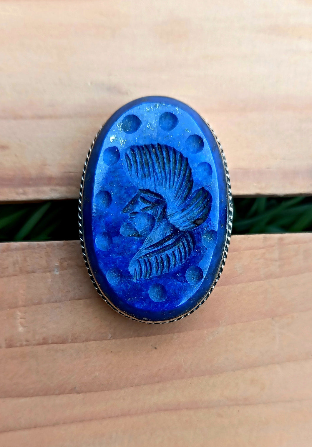 Handmade Lapis Lazuli Signet Ring: Afghan Tribal Jewelry