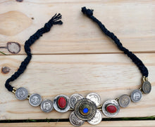 Handmade Afghan Tribal Coin Necklace: Bohemian Belly Dance Jewelry