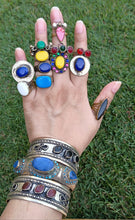 White Onyx Statement Ring: Afghan Kuchi Tribal Jewelry, Size 10