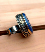 Animal ring- Signet ring- Lapis stone  ring- Lapis lazuli ring. Tribal Gypsy Ring. Bohemian Jewelry. Turquoise Rings.Hand carved Rings.