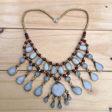 Tribal black onyx necklace.Tribal Choker Necklace. Statement necklace. Ethnic stone jewelry.Tribal gypsy Nomadic choker