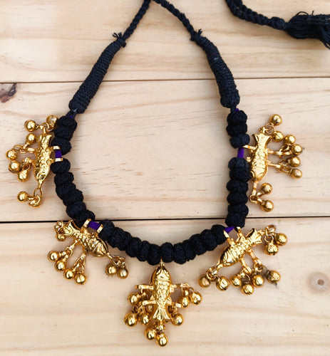 Handmade Gold Pakistani Necklace: Ethnic Tribal Statement Jewelry