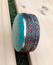 Jewelry box- Turquoise jewelry box- Handicrafts- Ring box- Ring dish-  Jewelry storage- Stone jewelry box- Ethnic jewelry