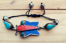 Beaded Turquoise Coral Lapis Bracelet: Tibetan Silver Jewelry