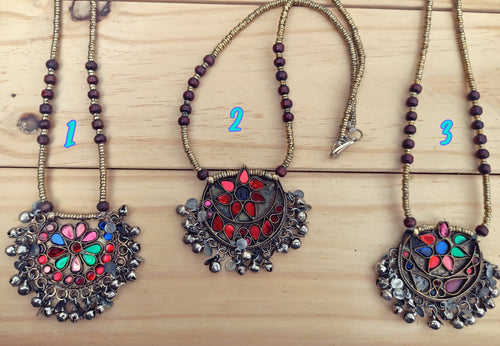 Vintage Afghan Coin Silver Necklace: Tribal Bohemian Jewelry