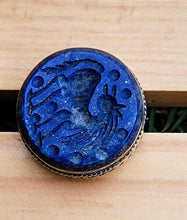 Animal ring- Signet ring- Lapis stone  ring- Lapis lazuli ring. Tribal Gypsy Ring. Bohemian Jewelry. Turquoise Rings.Hand carved Rings.