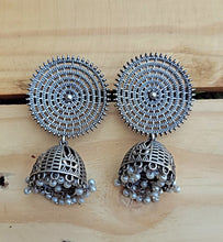 Sterling Silver Jhumka Earrings: Indian Banjara Tribal Jewelry