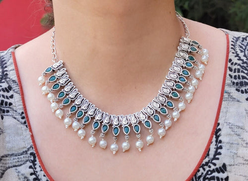 Vintage Rabari Silver Choker Necklace: Indian Tribal Jewelry