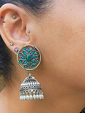 Malachite Dangle Earrings: Sterling Silver, Handmade Indian Jewelry