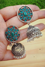 Malachite Dangle Earrings: Sterling Silver, Handmade Indian Jewelry