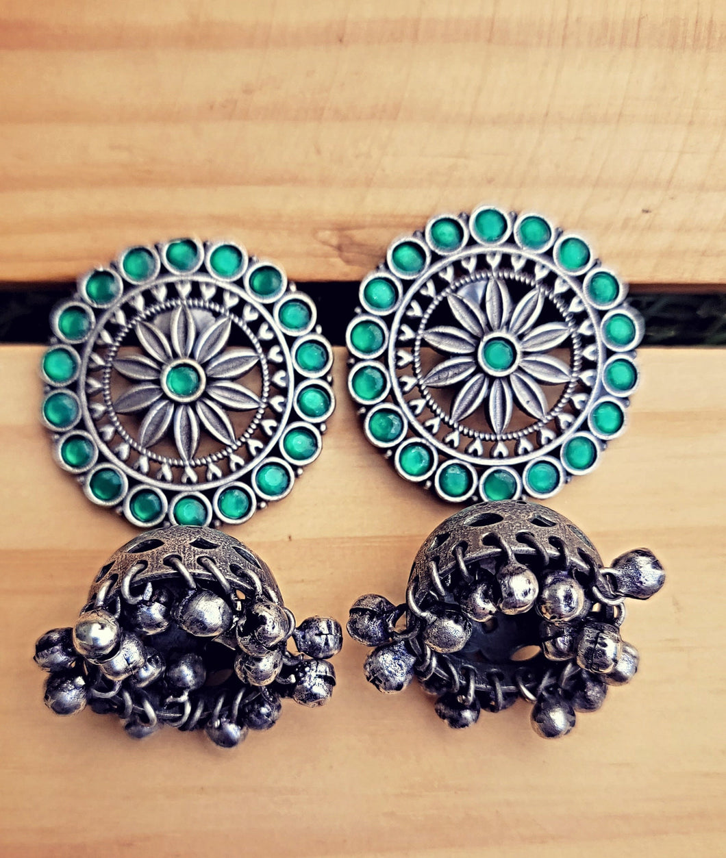 Malachite Dangle Earrings: Sterling Silver Hoop Earrings