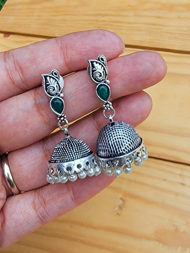 Banjara Jhumka Earrings: Sterling Silver Indian Tribal Jewelry