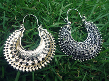 Antique Finish Ornate Hoop Earrings – Tribal Yemeni Style