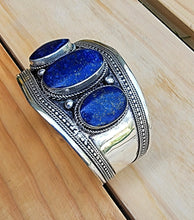 Lapis jewelry- Lapis bracelet-  cuff bracelet- Tribal afghan jewelry- Vintage jewelry- Ethnic tribe jewelry- Turquoise stone- Stone jewelry