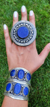 Lapis jewelry- Lapis bracelet-  cuff bracelet- Tribal afghan jewelry- Vintage jewelry- Ethnic tribe jewelry- Turquoise stone- Stone jewelry